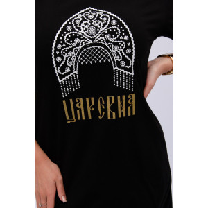 Сорочка женская "Царевна" кулирка (р-ры: 44-54) черный