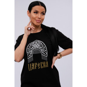 Сорочка женская "Царевна" кулирка (р-ры: 44-54) черный