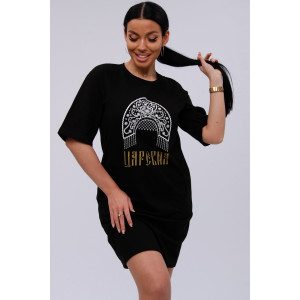 Сорочка женская "Царевна" кулирка (р-ры: 44-54) черный