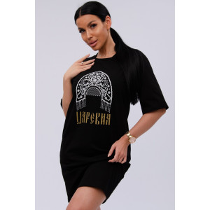 Сорочка женская "Царевна" кулирка (р-ры: 44-54) черный