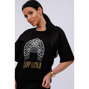 Сорочка женская "Царевна" кулирка (р-ры: 44-54) черный