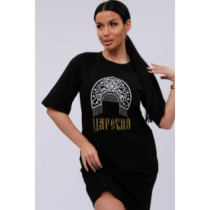 Сорочка женская "Царевна" кулирка (р-ры: 44-54) черный