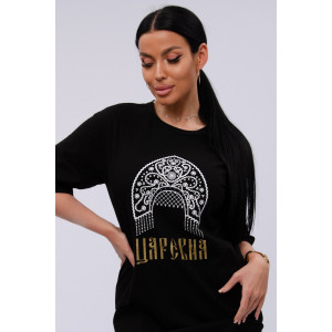 Сорочка женская "Царевна" кулирка (р-ры: 44-54) черный