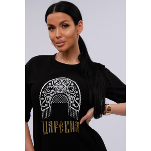 Сорочка женская "Царевна" кулирка (р-ры: 44-54) черный