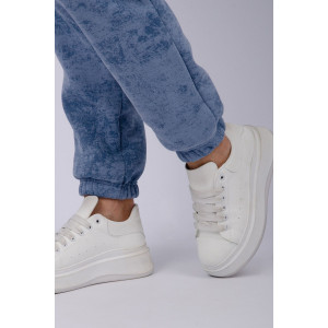 Джоггеры женские "Мистерия 4" футер 3-х нитка с начесом (р-ры: 44-54) индиго