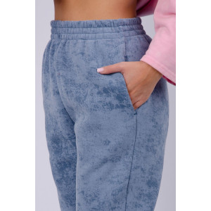Джоггеры женские "Мистерия 4" футер 3-х нитка с начесом (р-ры: 44-54) индиго