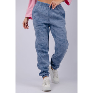 Джоггеры женские "Мистерия 4" футер 3-х нитка с начесом (р-ры: 44-54) индиго