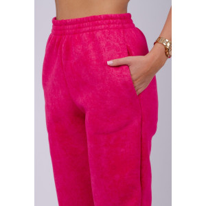 Джоггеры женские "Мистерия 7" футер 3-х нитка с начесом (р-ры: 44-54) фуксия