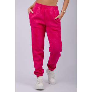 Джоггеры женские "Мистерия 7" футер 3-х нитка с начесом (р-ры: 44-54) фуксия