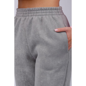 Джоггеры женские "Мистерия 5" футер 3-х нитка с начесом (р-ры: 44-54) светло-серый