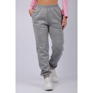 Джоггеры женские "Мистерия 5" футер 3-х нитка с начесом (р-ры: 44-54) светло-серый
