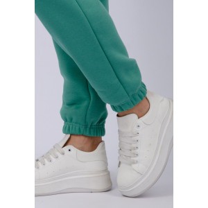 Джоггеры женские "Мистерия 11" футер 3-х нитка с начесом (р-ры: 44-54) зеленый