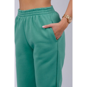 Джоггеры женские "Мистерия 11" футер 3-х нитка с начесом (р-ры: 44-54) зеленый