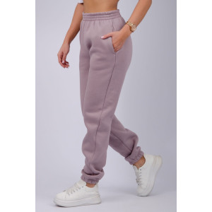 Джоггеры женские "Мистерия 13" футер 3-х нитка с начесом (р-ры: 44-54) какао