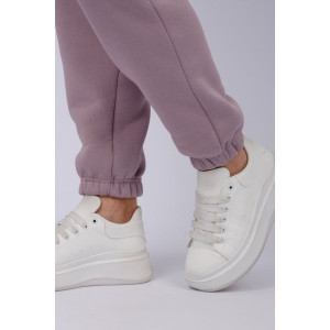 Джоггеры женские "Мистерия 13" футер 3-х нитка с начесом (р-ры: 44-54) какао