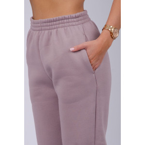 Джоггеры женские "Мистерия 13" футер 3-х нитка с начесом (р-ры: 44-54) какао