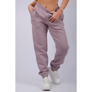 Джоггеры женские "Мистерия 13" футер 3-х нитка с начесом (р-ры: 44-54) какао