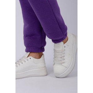 Джоггеры женские "Мистерия 16" футер 3-х нитка с начесом (р-ры: 44-54) фиолетовый