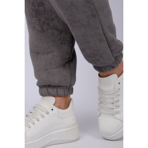 Джоггеры женские "Мистерия 6" футер 3-х нитка с начесом (р-ры: 44-54) темно-серый