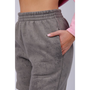 Джоггеры женские "Мистерия 6" футер 3-х нитка с начесом (р-ры: 44-54) темно-серый