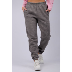 Джоггеры женские "Мистерия 6" футер 3-х нитка с начесом (р-ры: 44-54) темно-серый