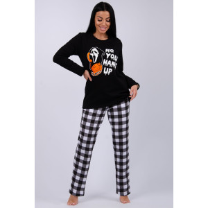Пижама женская "Ужастики 1" футер 2-х нитка начес (р-ры: 42-52) Пижама женская "Ужастики 1" футер 2-х нитка начес (р-ры: 42-52)