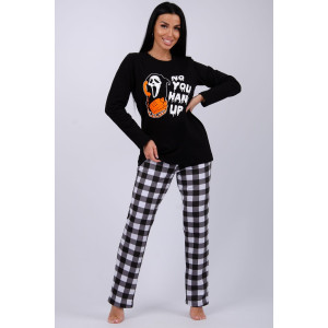 Пижама женская "Ужастики 1" футер 2-х нитка начес (р-ры: 42-52) Пижама женская "Ужастики 1" футер 2-х нитка начес (р-ры: 42-52)