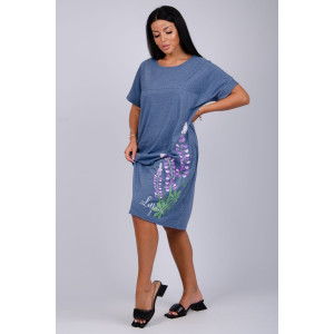 Платье женское "Люпин" кулирка (р-ры: 50-60) индиго Платье женское "Люпин" кулирка (р-ры: 50-60) индиго