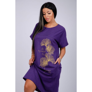 Платье женское "Люпин" кулирка (р-ры: 50-60) фиолетовый Платье женское "Люпин" кулирка (р-ры: 50-60) фиолетовый