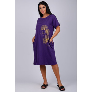 Платье женское "Люпин" кулирка (р-ры: 50-60) фиолетовый Платье женское "Люпин" кулирка (р-ры: 50-60) фиолетовый