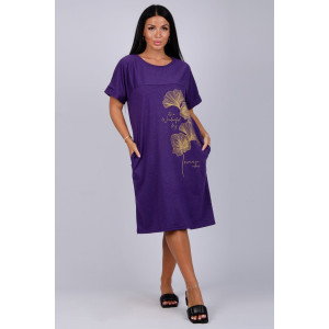 Платье женское "Люпин" кулирка (р-ры: 50-60) фиолетовый Платье женское "Люпин" кулирка (р-ры: 50-60) фиолетовый