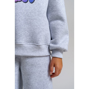 Костюм двойка детский 983Д футер 3-х нитка с начёсом пенье (р-ры: 28-44) серый меланж