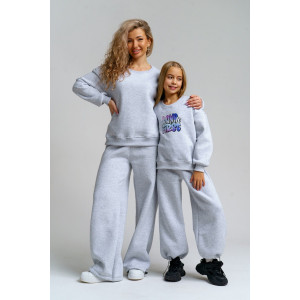 Костюм двойка детский 983Д футер 3-х нитка с начёсом пенье (р-ры: 28-44) серый меланж