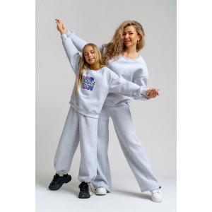 Костюм двойка детский 983Д футер 3-х нитка с начёсом пенье (р-ры: 28-44) серый меланж