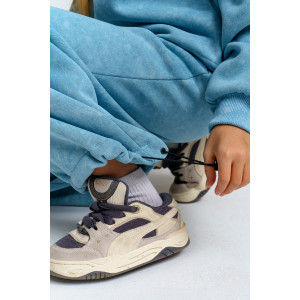 Костюм двойка детский 983Д футер 3-х нитка с начёсом пенье (р-ры: 28-44) голубой винтаж