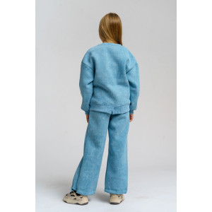 Костюм двойка детский 983Д футер 3-х нитка с начёсом пенье (р-ры: 28-44) голубой винтаж