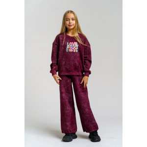 Костюм двойка детский 983Д футер 3-х нитка с начёсом пенье (р-ры: 28-44) марсал винтаж