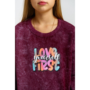 Костюм двойка детский 983Д футер 3-х нитка с начёсом пенье (р-ры: 28-44) марсал винтаж