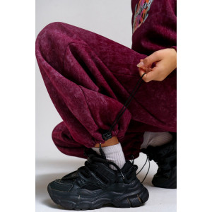 Костюм двойка детский 983Д футер 3-х нитка с начёсом пенье (р-ры: 28-44) марсал винтаж