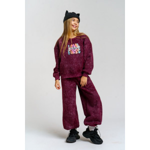 Костюм двойка детский 983Д футер 3-х нитка с начёсом пенье (р-ры: 28-44) марсал винтаж