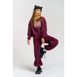 Костюм двойка детский 983Д футер 3-х нитка с начёсом пенье (р-ры: 28-44) марсал винтаж