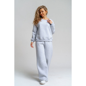 Костюм двойка женский 983 футер 3-х нитка с начёсом пенье (р-ры: 44-54) серый меланж