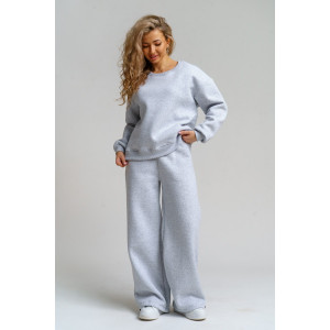 Костюм двойка женский 983 футер 3-х нитка с начёсом пенье (р-ры: 44-54) серый меланж