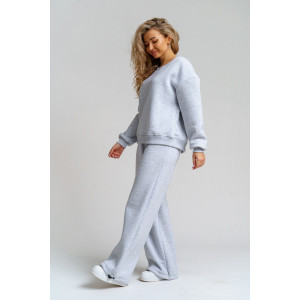 Костюм двойка женский 983 футер 3-х нитка с начёсом пенье (р-ры: 44-54) серый меланж