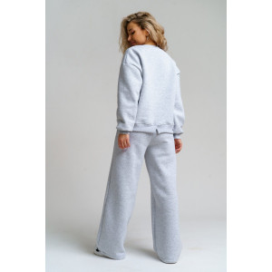 Костюм двойка женский 983 футер 3-х нитка с начёсом пенье (р-ры: 44-54) серый меланж