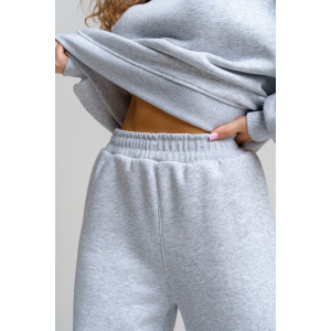 Костюм двойка женский 983 футер 3-х нитка с начёсом пенье (р-ры: 44-54) серый меланж