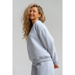 Костюм двойка женский 983 футер 3-х нитка с начёсом пенье (р-ры: 44-54) серый меланж