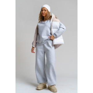 Костюм двойка женский 983 футер 3-х нитка с начёсом пенье (р-ры: 44-54) серый меланж