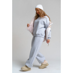 Костюм двойка женский 983 футер 3-х нитка с начёсом пенье (р-ры: 44-54) серый меланж