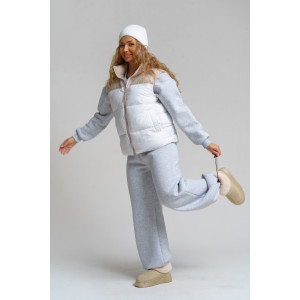 Костюм двойка женский 983 футер 3-х нитка с начёсом пенье (р-ры: 44-54) серый меланж